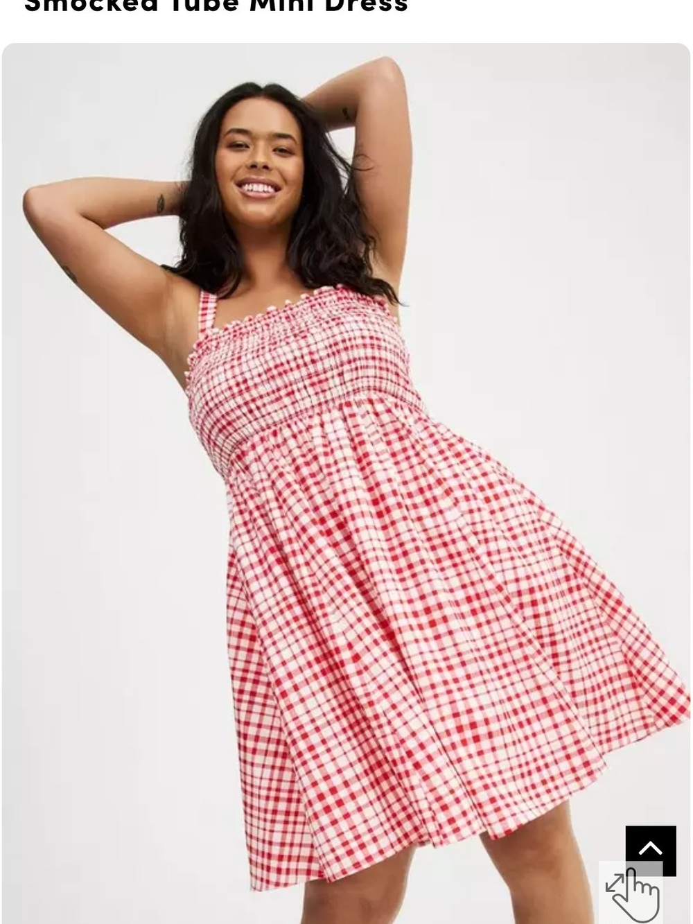 Torrod Smocked Red Gingham Dress